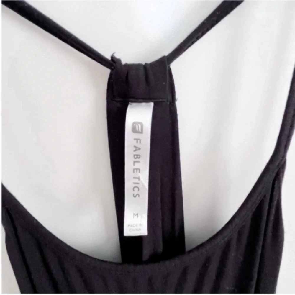 Fabletics Neema maxi dress black jersey T back draped - Picture 4 of 8